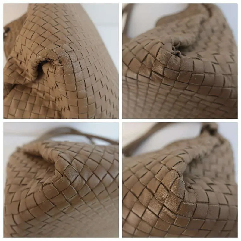 Bottega Veneta Beige Intrecciato Woven Nappa Leather Parachute Bag