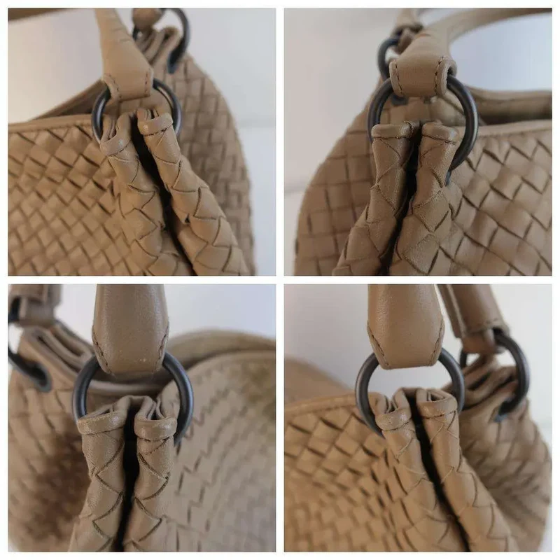 Bottega Veneta Beige Intrecciato Woven Nappa Leather Parachute Bag