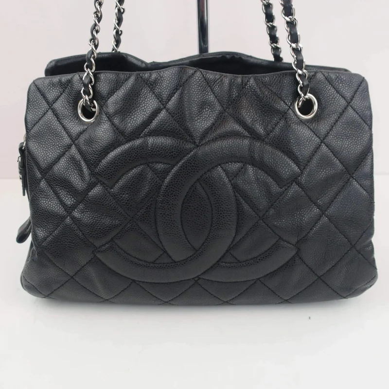 Chanel Black Quilted Caviar Leather Petite Timeless Bag
