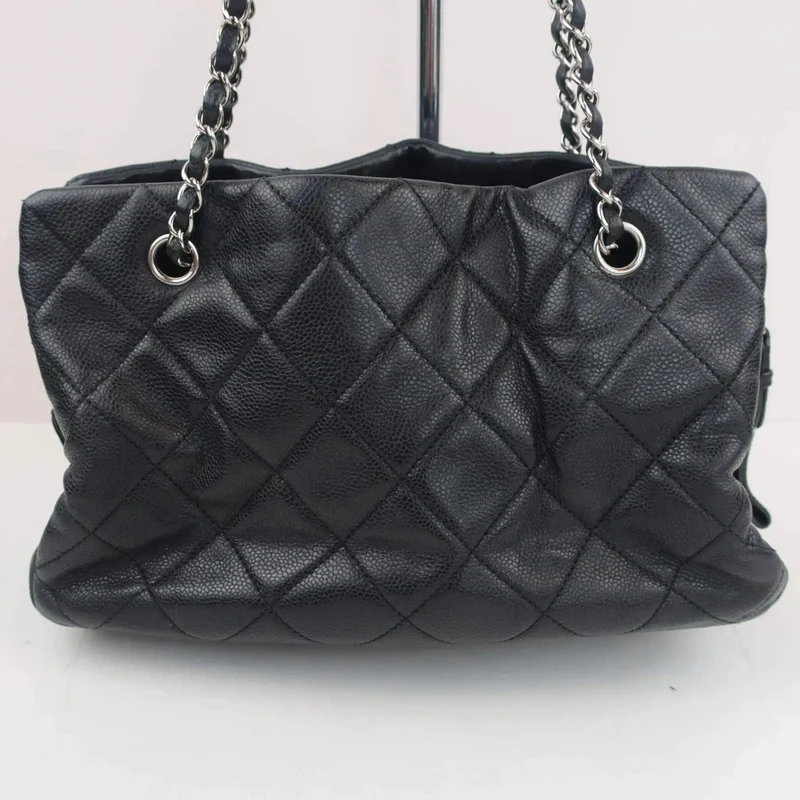 Chanel Black Quilted Caviar Leather Petite Timeless Bag