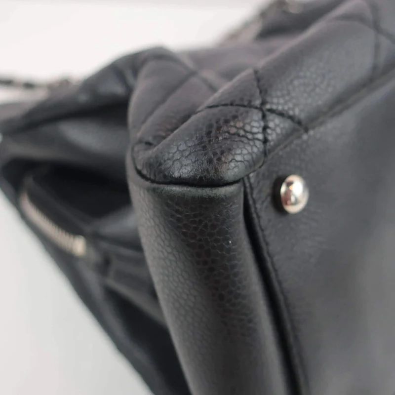 Chanel Black Quilted Caviar Leather Petite Timeless Bag