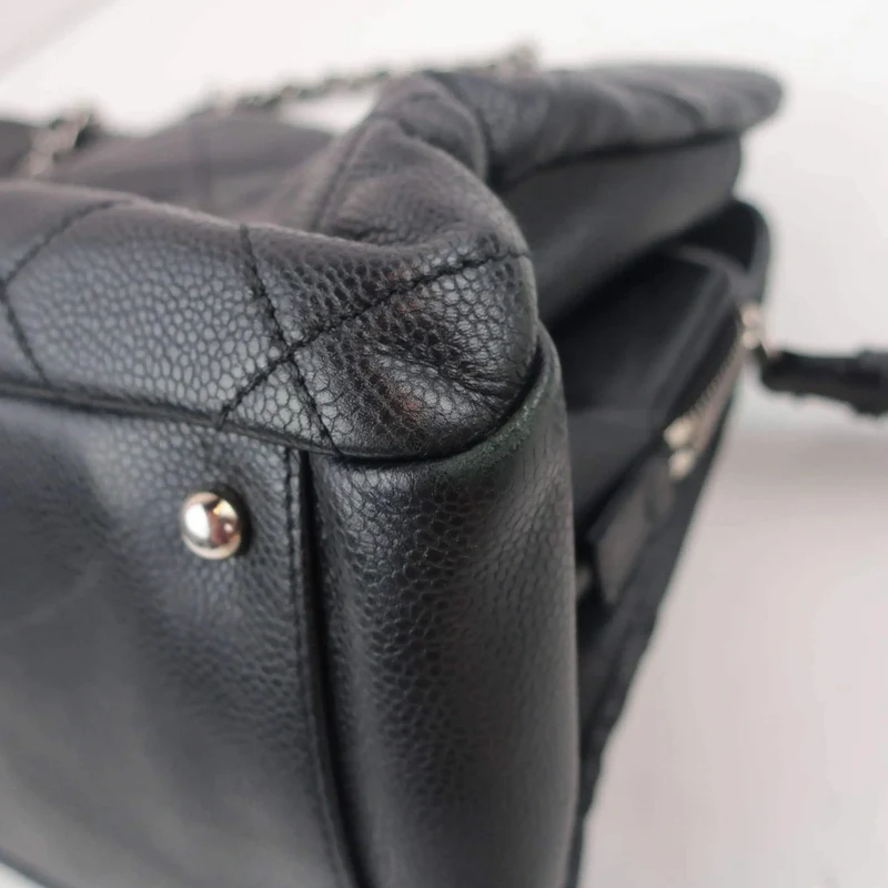 Chanel Black Quilted Caviar Leather Petite Timeless Bag