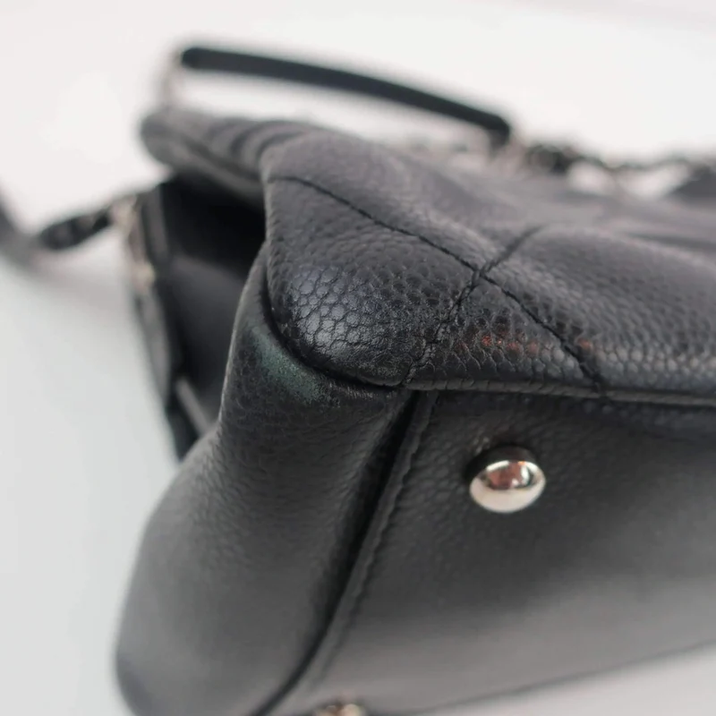 Chanel Black Quilted Caviar Leather Petite Timeless Bag