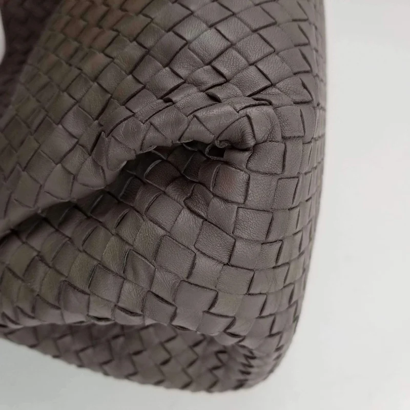 Bottega Veneta Grey Intrecciato Woven Nappa Leather Parachute Bag