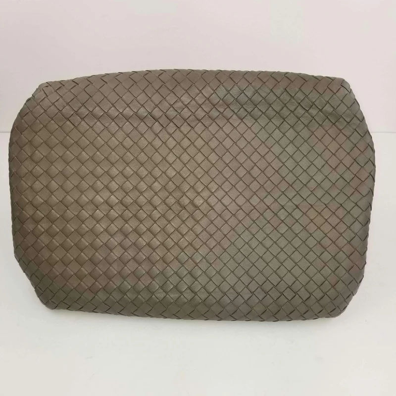 Bottega Veneta Grey Intrecciato Woven Nappa Leather Parachute Bag