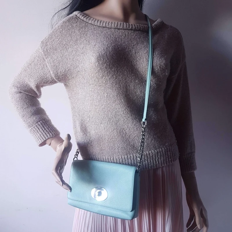 Coach Crosstown Crossbody Bag In Pebble Leather Light Green