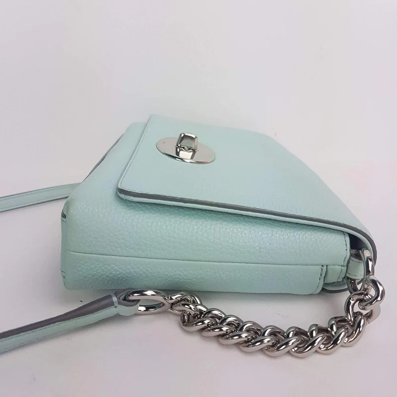 Coach Crosstown Crossbody Bag In Pebble Leather Light Green