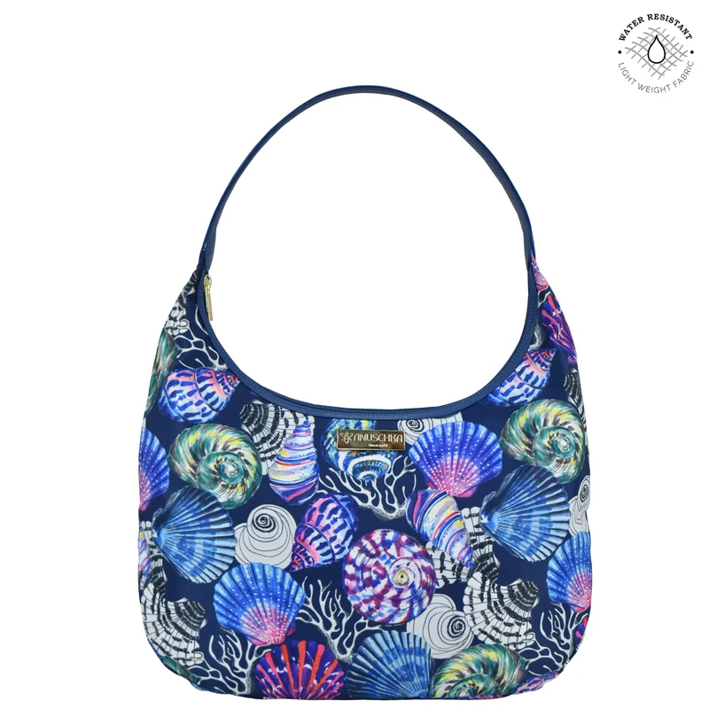 Stoff mit Lederbesatz Large Sling Hobo - 12010