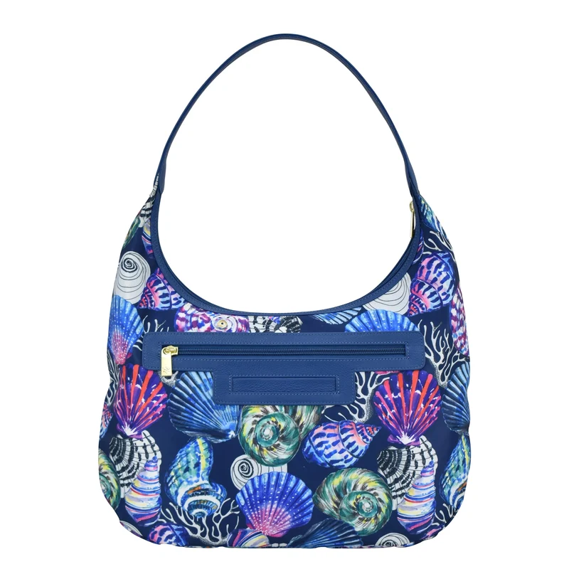 Stoff mit Lederbesatz Large Sling Hobo - 12010