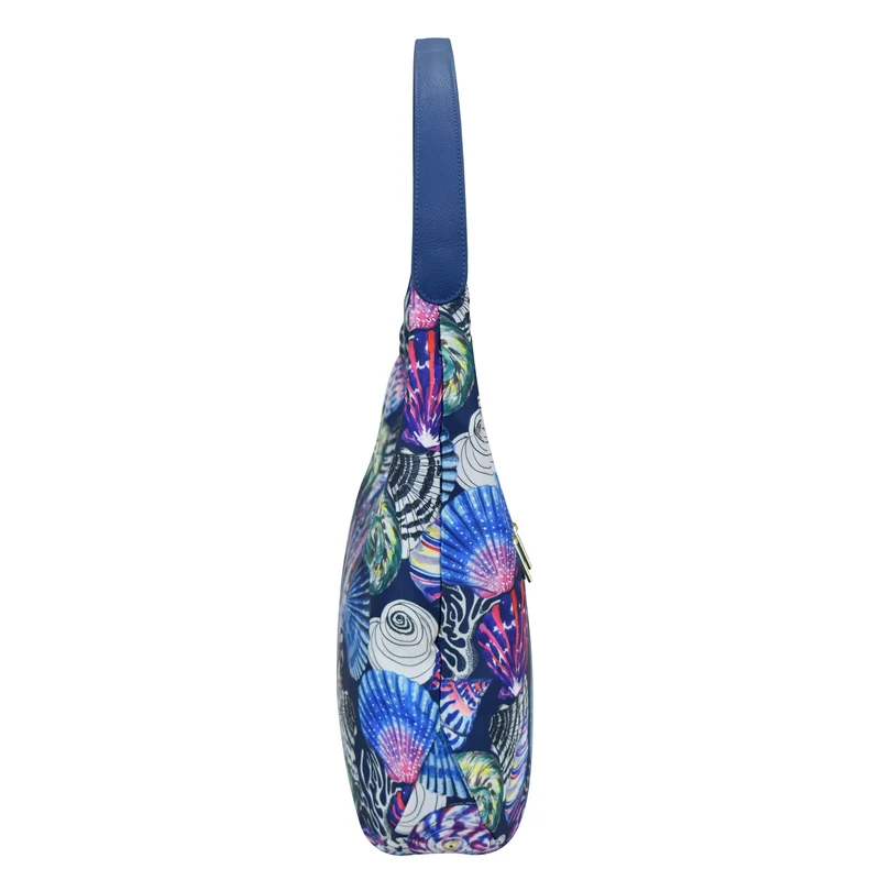 Stoff mit Lederbesatz Large Sling Hobo - 12010