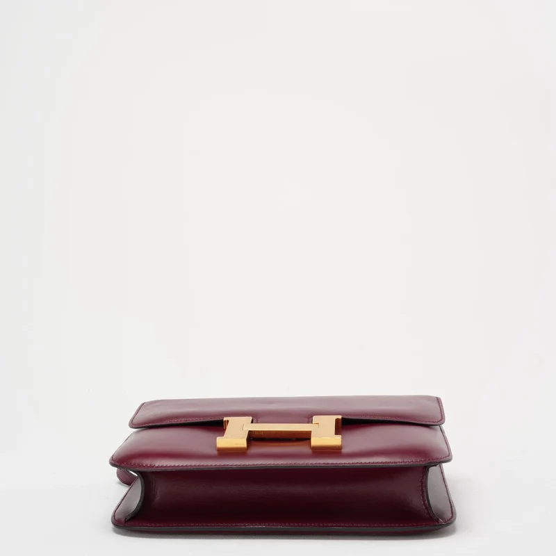 Hermes Vintage Constance 24 Burgunder Box 1980er Jahre