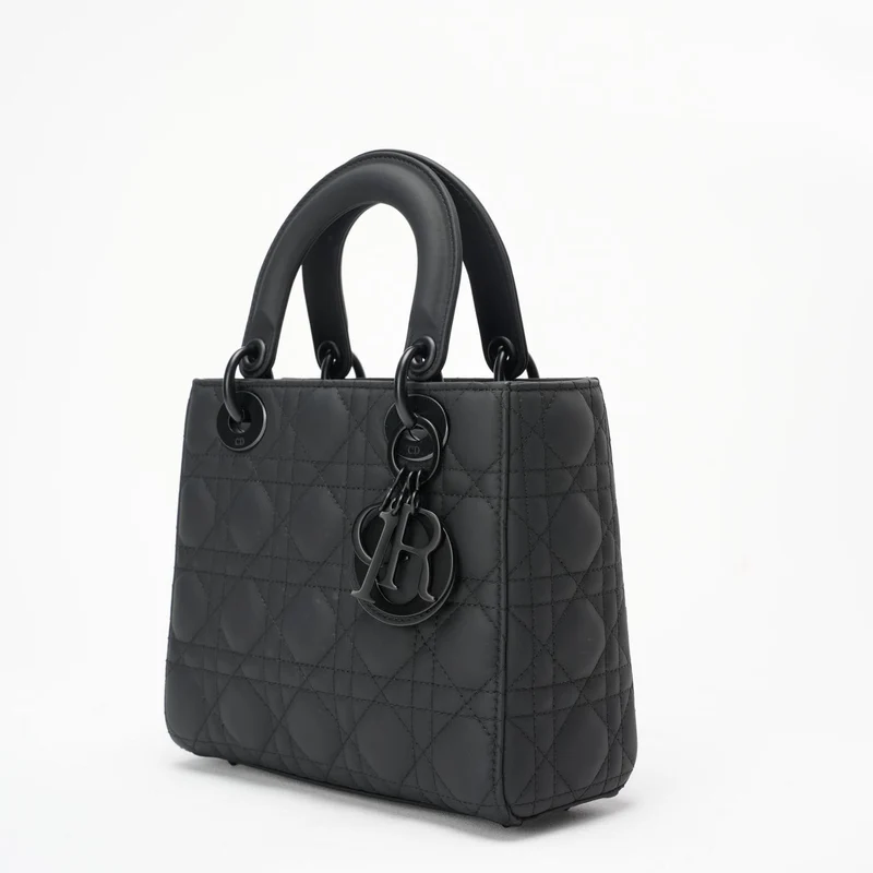 Christian Dior Mattschwarze kleine Lady Dior Tasche 2021