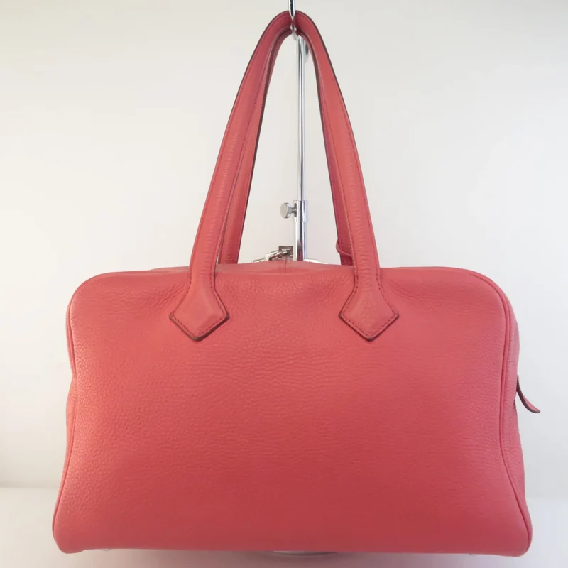 Hermes Rose Jaipur Taurillion Clemence O Square (2011) PHW Victoria II Handbag