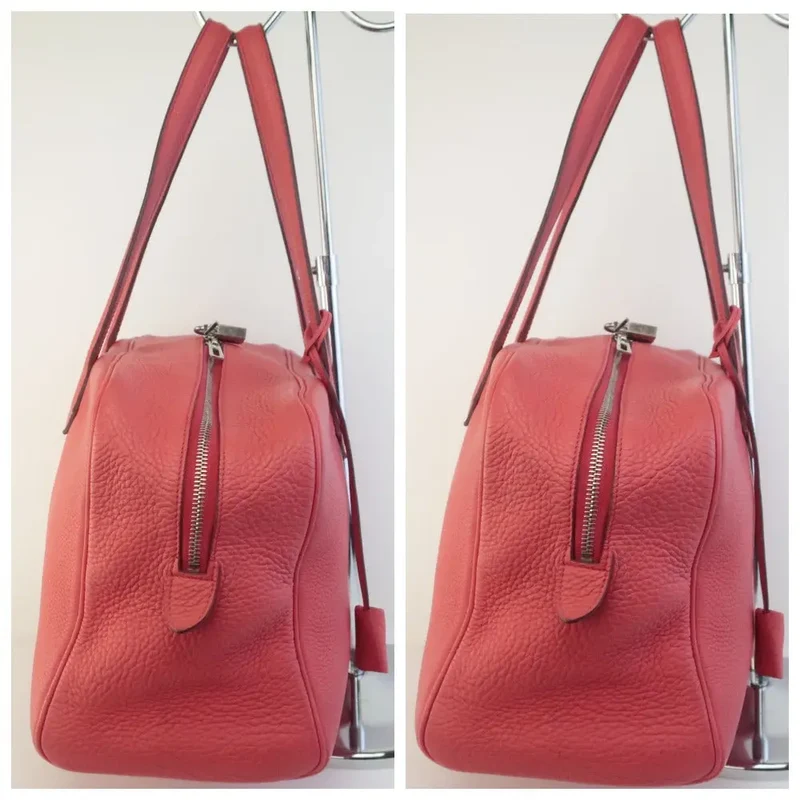 Hermes Rose Jaipur Taurillion Clemence O Square (2011) PHW Victoria II Handbag