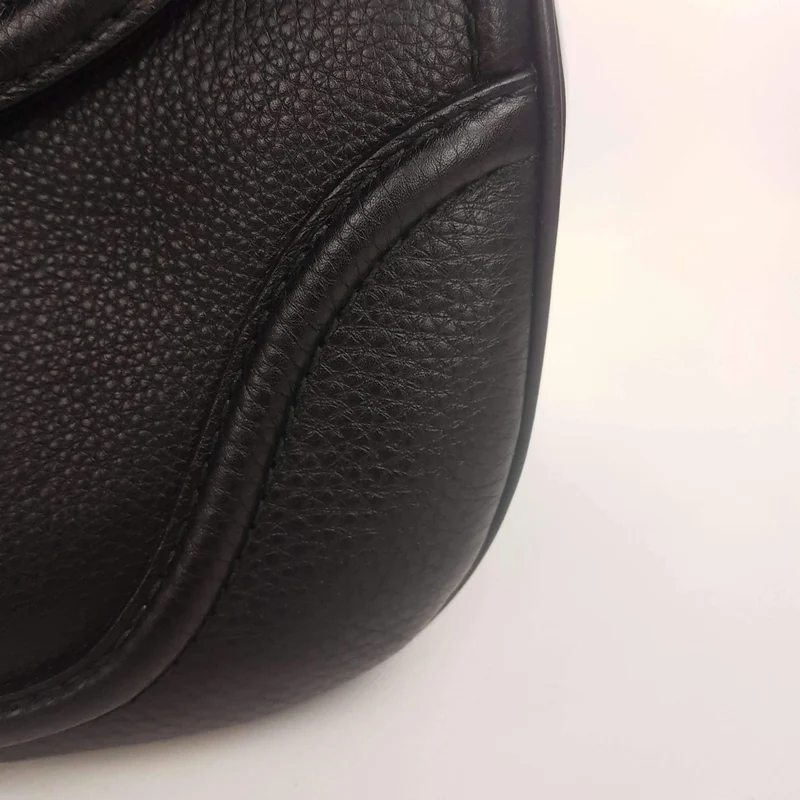 Gucci Black Leather Bamboo Top Handle Crossbody Bag
