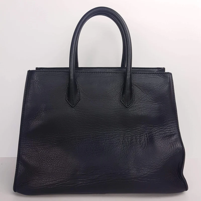 Iceberg Trapezium Black Leather Bag