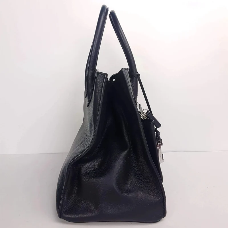 Iceberg Trapezium Black Leather Bag