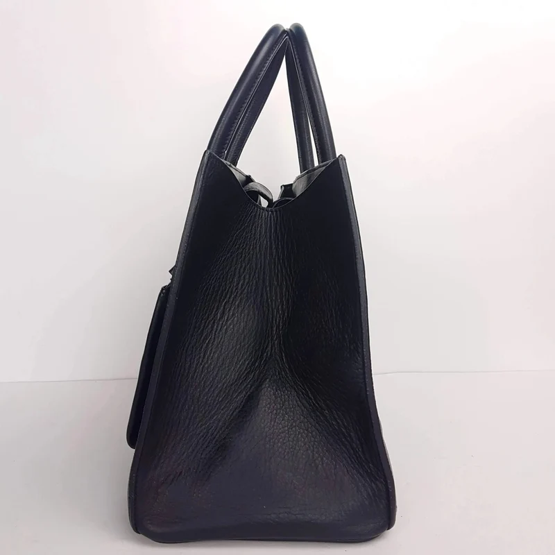 Iceberg Trapezium Black Leather Bag