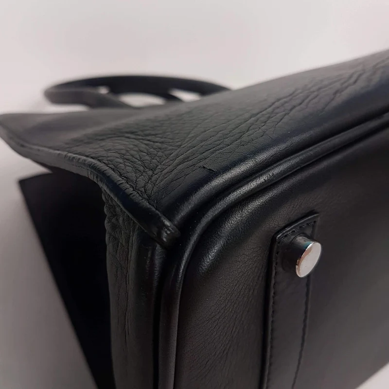Iceberg Trapezium Black Leather Bag
