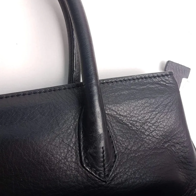 Iceberg Trapezium Black Leather Bag