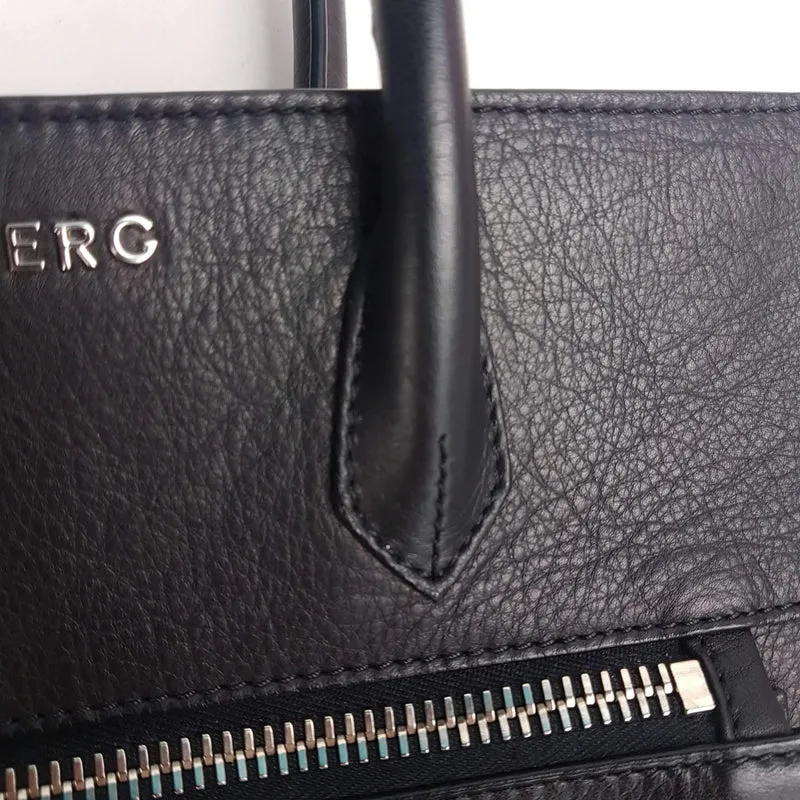 Iceberg Trapezium Black Leather Bag