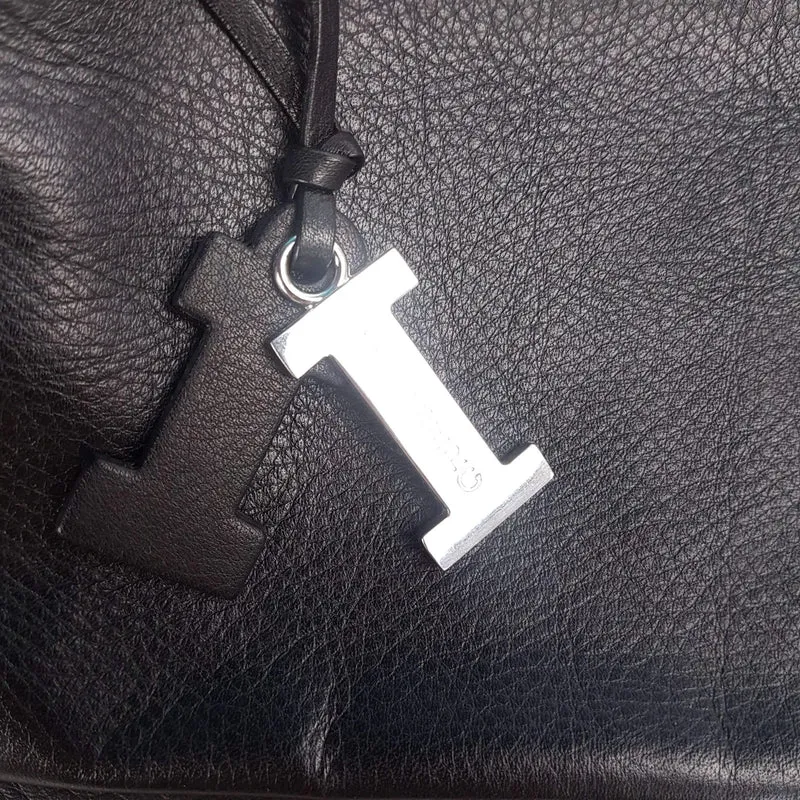 Iceberg Trapezium Black Leather Bag