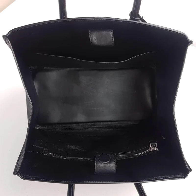 Iceberg Trapezium Black Leather Bag