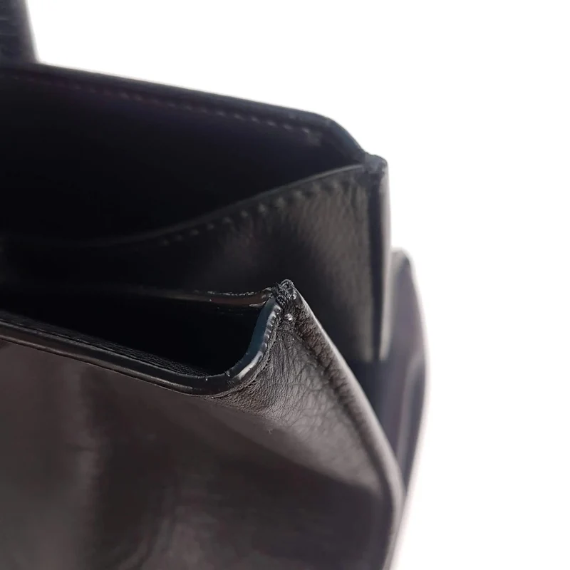 Iceberg Trapezium Black Leather Bag