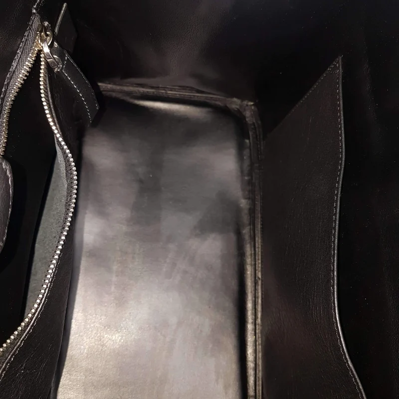 Iceberg Trapezium Black Leather Bag