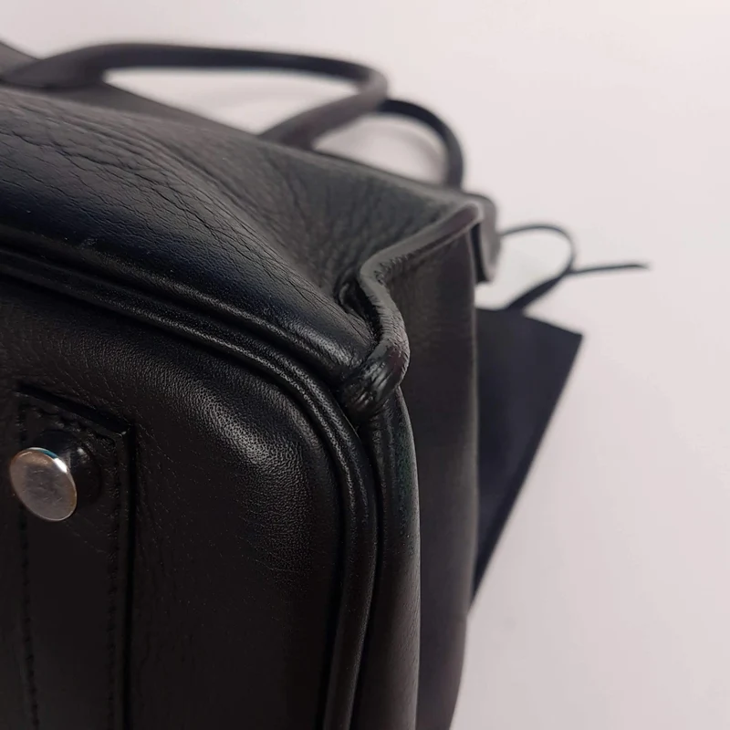 Iceberg Trapezium Black Leather Bag