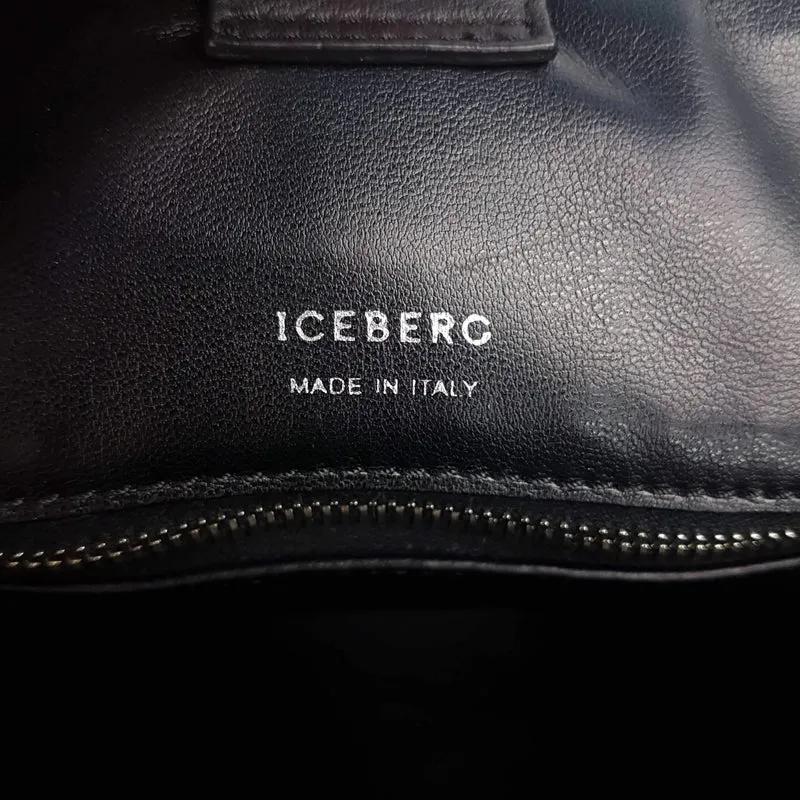 Iceberg Trapezium Black Leather Bag