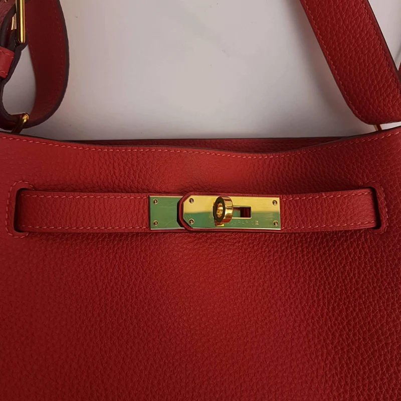 Hermes Rose Jaipur Veau Togo So Kelly GHW Shoulder Bag