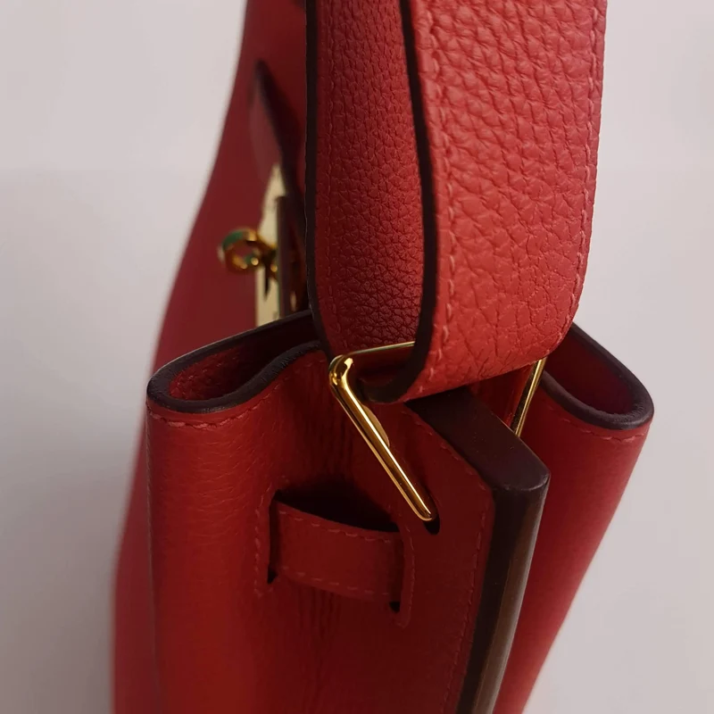 Hermes Rose Jaipur Veau Togo So Kelly GHW Shoulder Bag