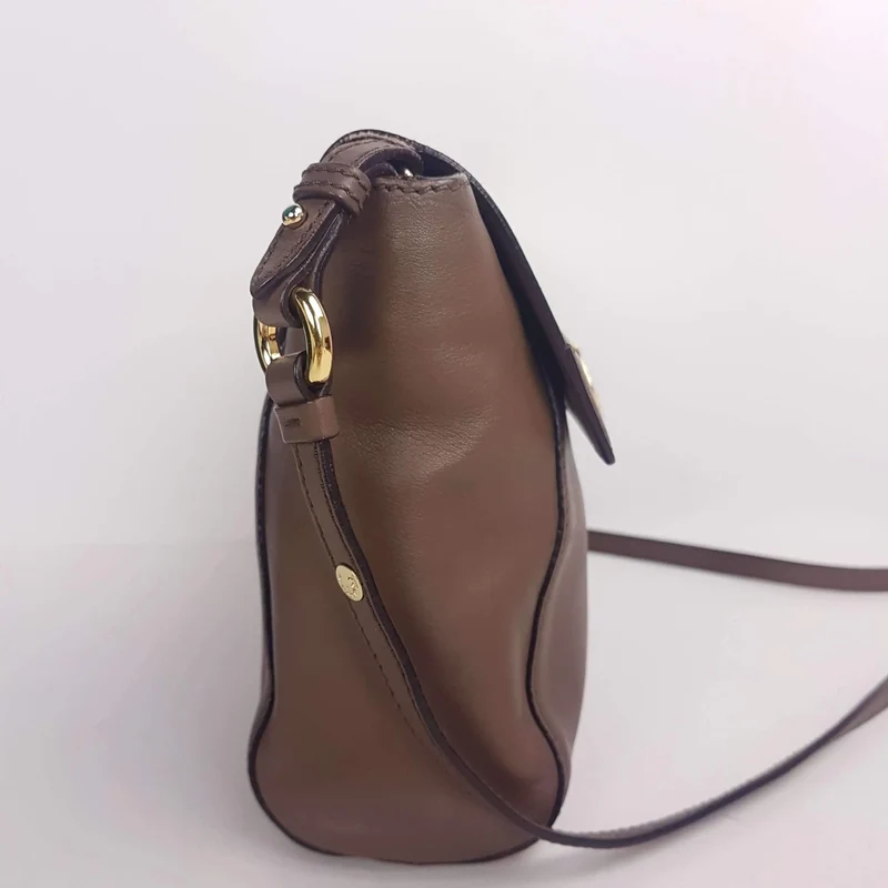 Salvatore Ferragamo Brown Leather Abbey Crossbody Bag