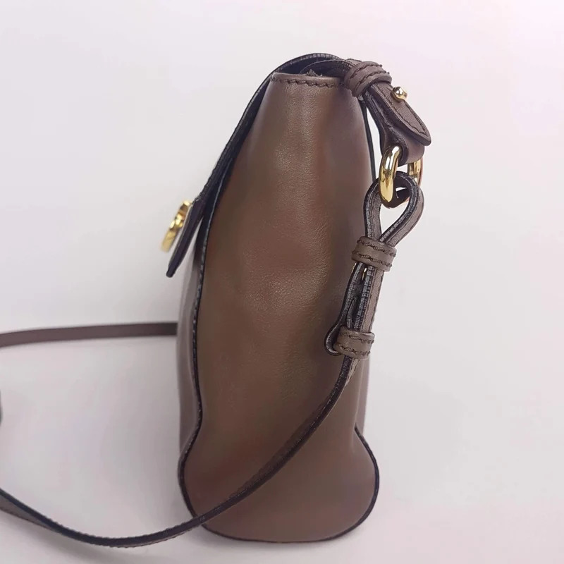 Salvatore Ferragamo Brown Leather Abbey Crossbody Bag