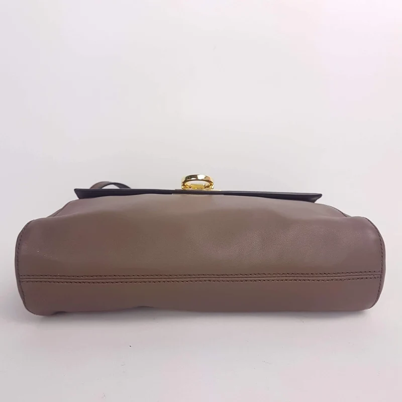 Salvatore Ferragamo Brown Leather Abbey Crossbody Bag