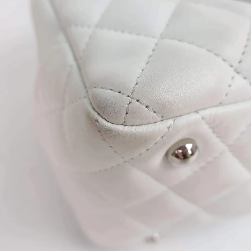 Chanel White/Black Cambon Ligne Bowler Bag Quilted Leather