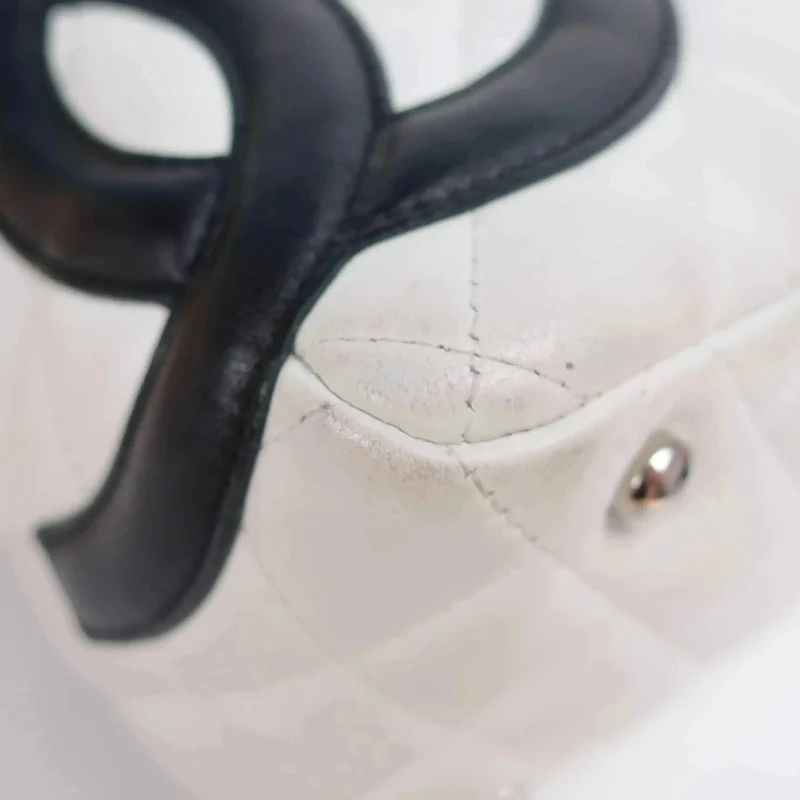Chanel White/Black Cambon Ligne Bowler Bag Quilted Leather