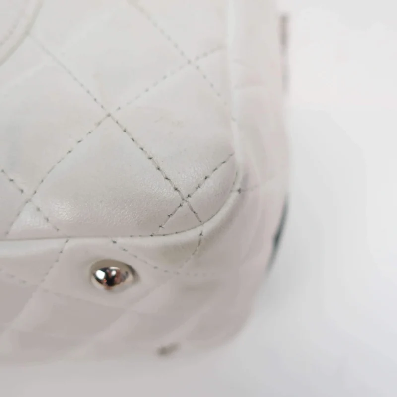 Chanel White/Black Cambon Ligne Bowler Bag Quilted Leather