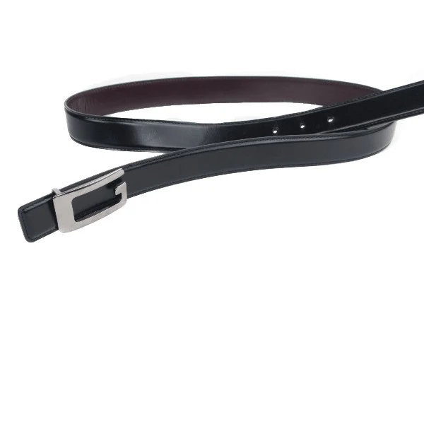 Gucci Black Men's Leather Belt with Silver Buckle