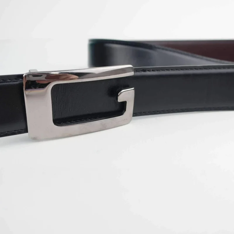 Gucci Black Men's Leather Belt with Silver Buckle