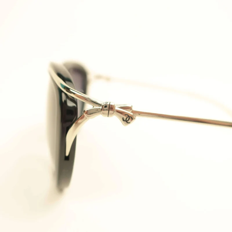 Chanel Cat Eye Bow Sunglasses Black
