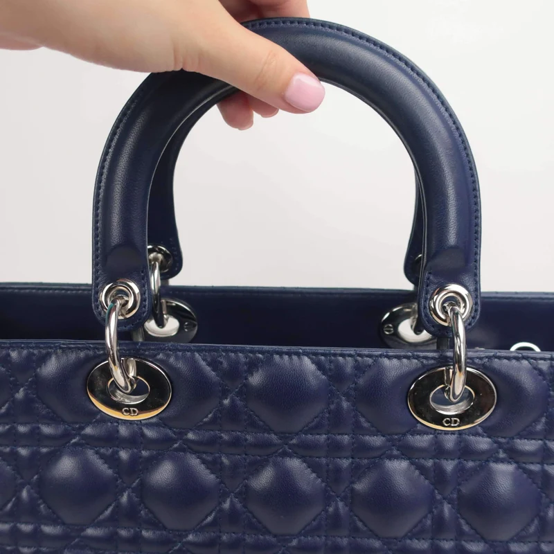 Dior Lady Dior Large Lambskin Shoulder Bag