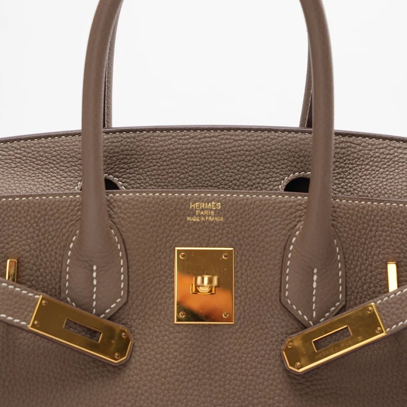 Hermes Birkin 30 cm Sellier Tasche Etoupe Togo Leder