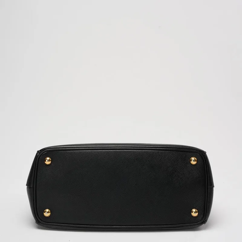 Prada Schwarze Galleria Saffiano-Ledertasche