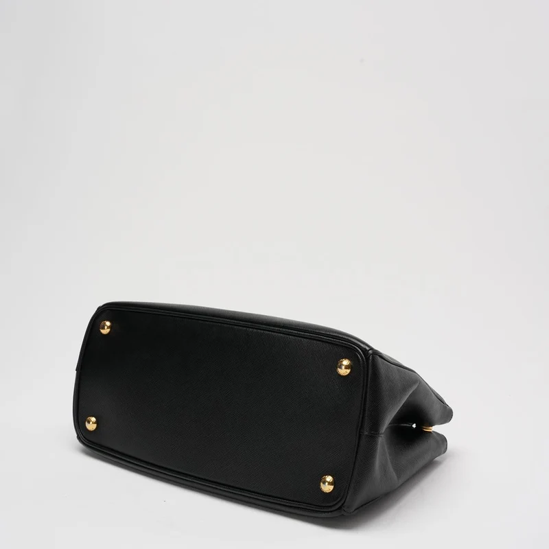 Prada Schwarze Galleria Saffiano-Ledertasche