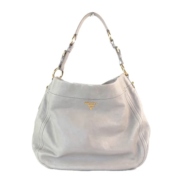 Prada Grey Hobo Leather Bag