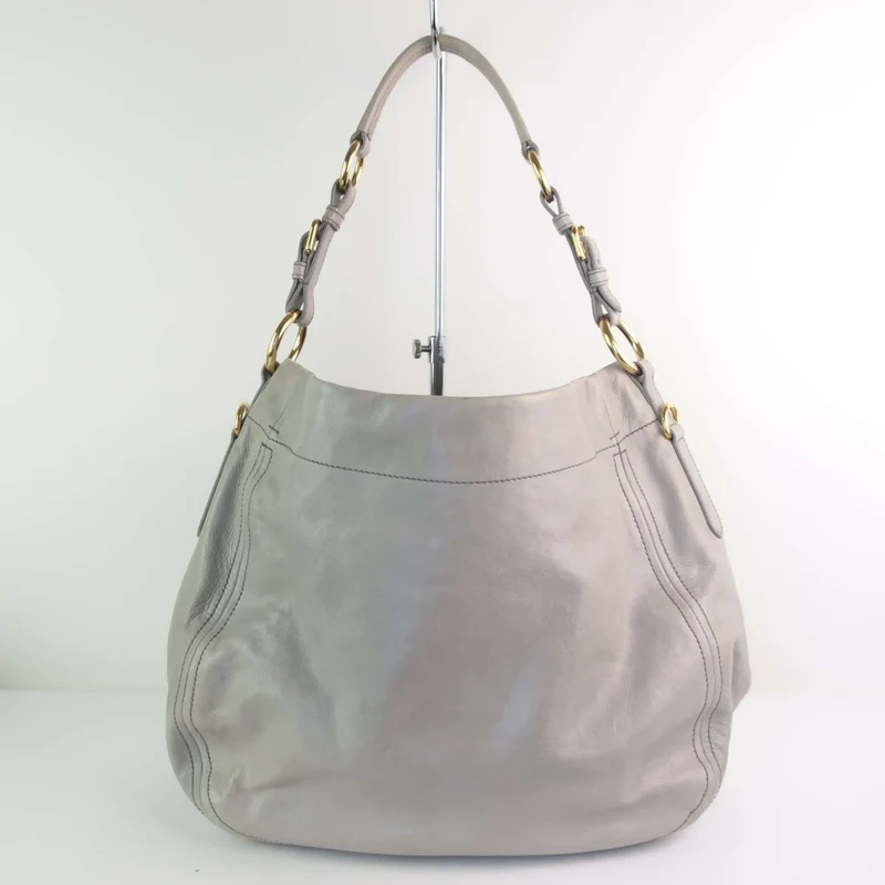 Prada Grey Hobo Leather Bag