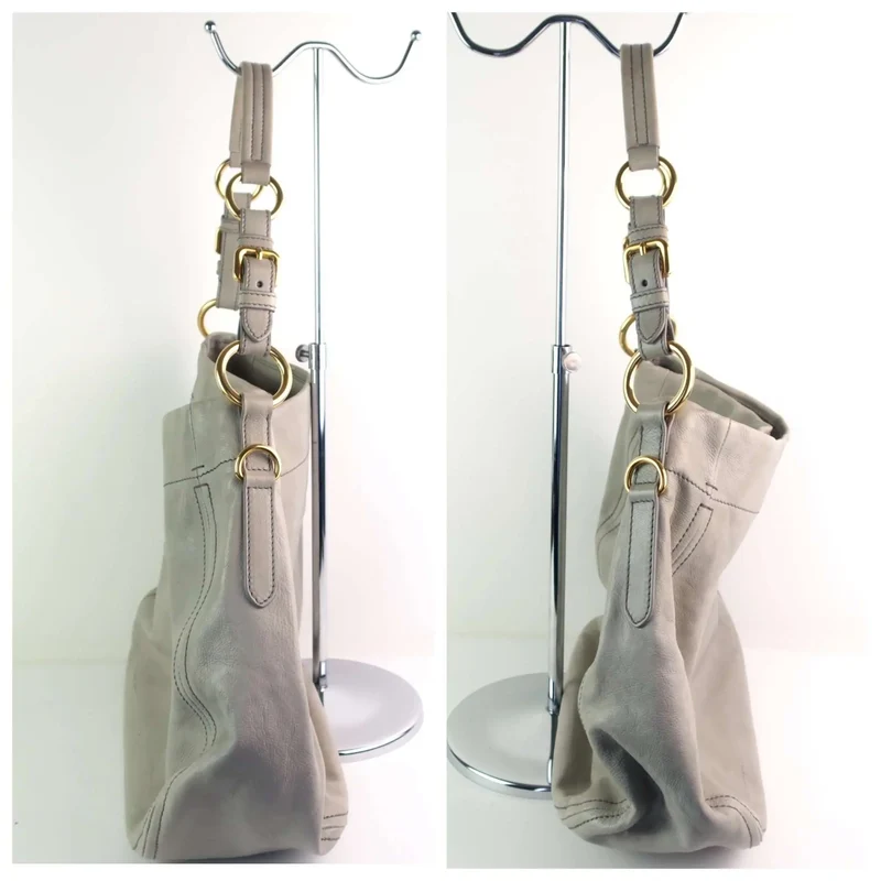 Prada Grey Hobo Leather Bag