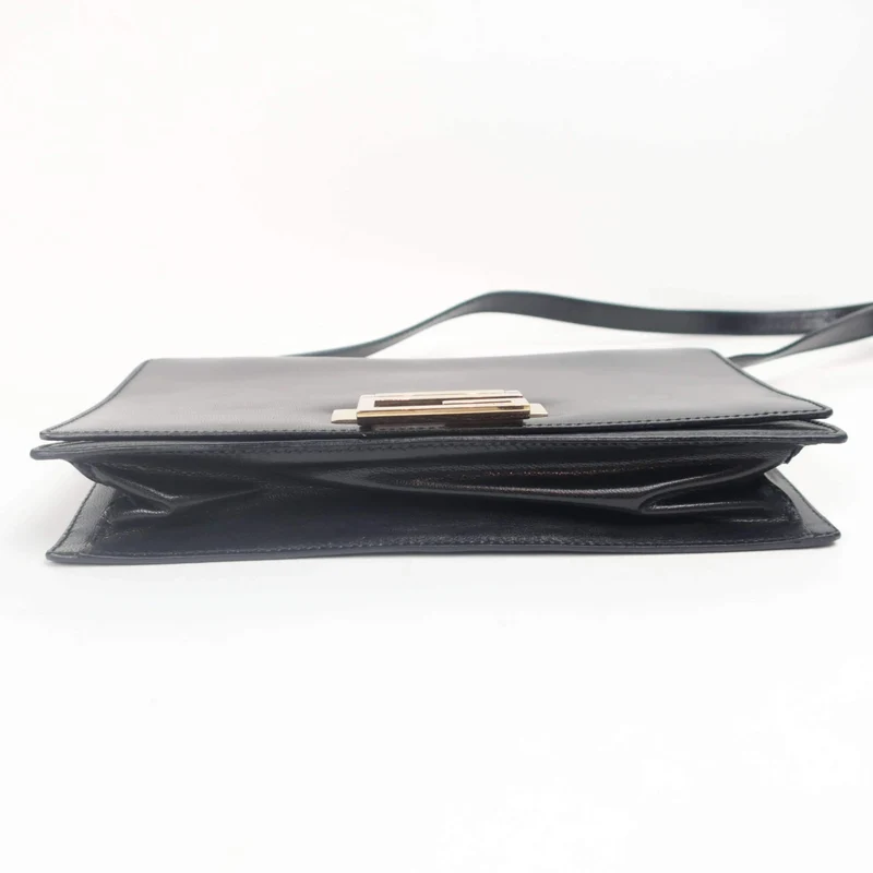 Gucci Vintage Black Leather Flap Bag